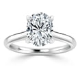 thumbnail image 1 of OM-RE Oval 2 Carat IGI Certified Diamond Engagement Ring, 14K White Gold, 1 of 2