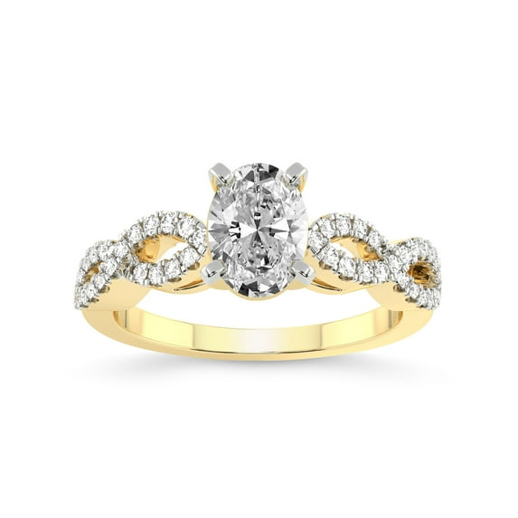 2 Carat IGI Certified Oval Shape Lab Grown Diamond Engagement Ring | 14K Yellow Gold | Lorene Twisted Shank Lab Diamond Ring | FG-VS1-VS2 Quality Friendly Diamonds