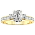 thumbnail image 1 of 2 Carat IGI Certified Oval Shape Lab Grown Diamond Engagement Ring | 14K Yellow Gold | Trilogy Three Stone Lab Diamond Ring | FG-VS1-VS2 Quality Friendly Diamonds, 1 of 5