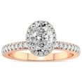 thumbnail image 1 of IGI Certified 2 Carat Oval Shape Lab Grown Diamond Engagement Ring | 14K Rose Gold |Elle Classic Halo Diamond Ring | FG-VS1-VS2 Quality Friendly Diamonds, 1 of 6