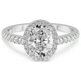 thumbnail image 1 of 2 Carat | IGI Certified Oval Shape Lab Grown Diamond Engagement Ring For Women | 14K White Gold | Lab Created Anastasia Halo Diamond Engagement Ring | FG-VS1-VS2 Quality, 1 of 5