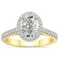 thumbnail image 1 of IGI Certified 2 Carat Oval Shape Lab Grown Diamond Engagement Ring | 14K Yellow Gold |Glowing Globe Halo Diamond Ring | FG-VS1-VS2 Quality Friendly Diamonds, 1 of 6