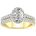 thumbnail image 1 of 2 Carat | IGI Certified Oval Shape Lab Grown Diamond Engagement Ring For Women | 14K Yellow Gold | Lab Created Luna Split Shank Halo Diamond Engagement Ring | FG-VS1-VS2 Quality, 1 of 5