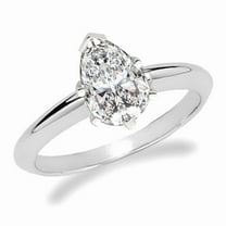 2 Carat IGI Certified Pear Shape Lab Grown Diamond 14K White Gold Solitaire Engagement Ring Size 3 (G-H Color, VS2 Clarity)