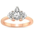 thumbnail image 1 of 2 Carat IGI Certified Pear Shape Lab Grown Diamond Engagement Ring | 14K Rose Gold | Antonia Three Stone Half Moonset Diamond Ring | FG-VS1-VS2 Quality Friendly Diamonds, 1 of 5