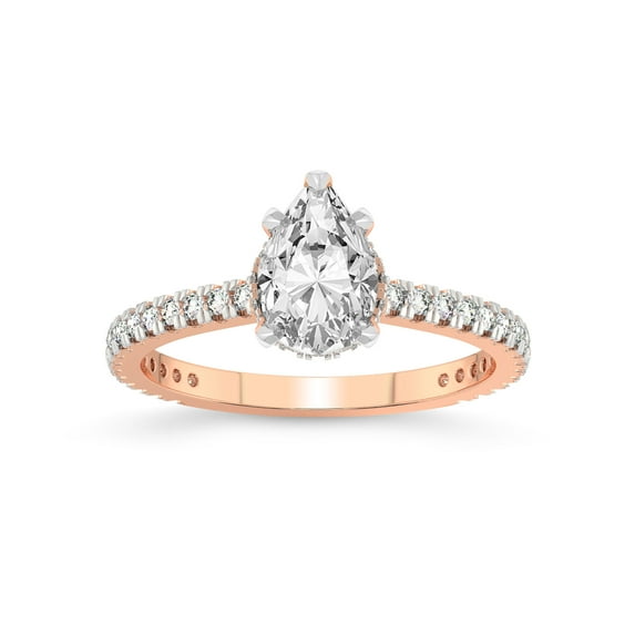 2 Carat IGI Certified Pear Shape Lab Grown Diamond Engagement Ring | 14K Rose Gold | Myra Secret Halo Lab Diamond Ring | FG-VS1-VS2 Quality Friendly Diamonds