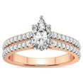 thumbnail image 1 of 2 Carat IGI Certified Pear Shape Lab Grown Diamond Engagement Ring | 14K Rose Gold | Tosca Secret Halo Double Band Lab Diamond Ring | FG-VS1-VS2 Quality Friendly Diamonds, 1 of 5