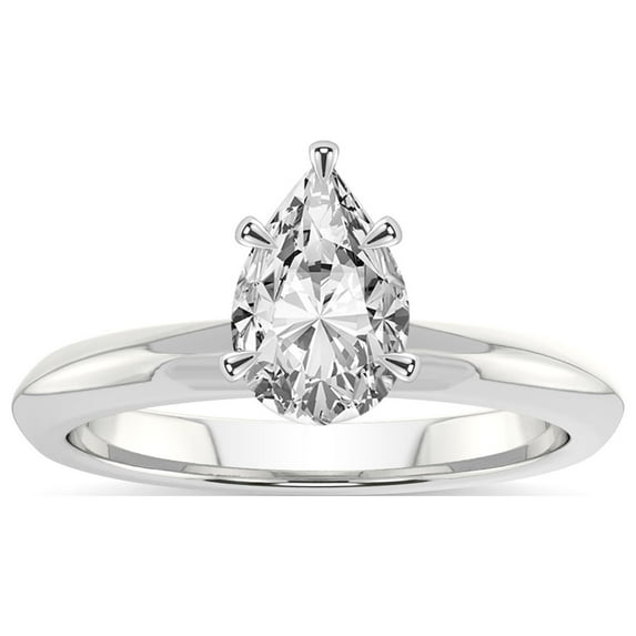 IGI Certified 2 Carat Pear Shape Lab Grown Diamond Engagement Ring | 14K White Gold | Alora Solitaire Diamond Ring | FG-VS1-VS2 Quality Friendly Diamonds