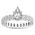 thumbnail image 1 of 2 Carat IGI Certified Pear Shape Lab Grown Diamond Engagement Ring | 14K White Gold | Celeste Side Oval Diamond Eternity Lab Diamond Ring | FG-VS1-VS2 Quality Friendly Diamonds, 1 of 5