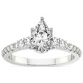 thumbnail image 1 of IGI Certified 2 Carat Pear Shape Lab Grown Diamond Engagement Ring | 14K White Gold |Geneva Side Stone Diamond Ring | FG-VS Quality Friendly Diamonds, 1 of 6
