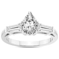 thumbnail image 1 of 2 Carat IGI Certified Pear Shape Lab Grown Diamond Engagement Ring | 14K White Gold | Madison Three Stone Side Baguette Diamond Lab Diamond Ring | FG-VS1-VS2 Quality Friendly Diamonds, 1 of 4