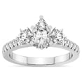 thumbnail image 1 of 2 Carat IGI Certified Pear Shape Lab Grown Diamond Engagement Ring | 14K White Gold | Tiara Three Stone Lab Diamond Ring | FG-VS1-VS2 Quality Friendly Diamonds, 1 of 1