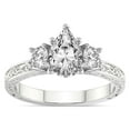 thumbnail image 1 of IGI Certified 2 Carat Pear Shape Lab Grown Diamond Engagement Ring | 14K White Gold | Valencia Three Stone Vintage Diamond Ring | FG-VS1-VS2 Quality Friendly Diamonds, 1 of 7