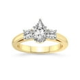 thumbnail image 1 of 2 Carat IGI Certified Pear Shape Lab Grown Diamond Engagement Ring | 14K Yellow Gold | Emery Three Stone With Cushion Shape Side Lab Diamond Ring | FG-VS1-VS2 Quality Friendly Diamonds, 1 of 5