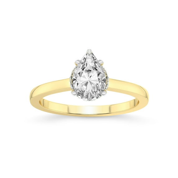 2 Carat IGI Certified Pear Shape Lab Grown Diamond Engagement Ring | 14K Yellow Gold | Mystic Secret Halo Lab Diamond Ring | FG-VS1-VS2 Quality Friendly Diamonds