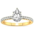 thumbnail image 1 of 2 Carat IGI Certified Pear Shape Lab Grown Diamond Engagement Ring | 14K Yellow Gold | Venetia Half Eternity Lab Diamond Ring | FG-VS1-VS2 Quality Friendly Diamonds, 1 of 2