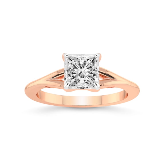 2 Carat IGI Certified Princess Shape Lab Grown Diamond Engagement Ring | 14K Rose Gold | Cynthia Split Shank Lab Diamond Ring | FG-VS1-VS2 Quality Friendly Diamonds