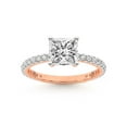 thumbnail image 1 of 2 Carat IGI Certified Princess Shape Lab Grown Diamond Engagement Ring | 14K Rose Gold | Emily Eternity Lab Diamond Ring | FG-VS1-VS2 Quality Friendly Diamonds, 1 of 5