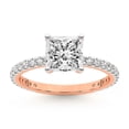 thumbnail image 1 of 2 Carat IGI Certified Princess Shape Lab Grown Diamond Engagement Ring | 14K Rose Gold | Emily Eternity Lab Diamond Ring | FG-VS1-VS2 Quality Friendly Diamonds, 1 of 5