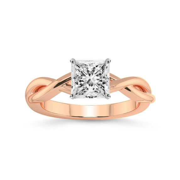 2 Carat IGI Certified Princess Shape Lab Grown Diamond Engagement Ring | 14K Rose Gold | Evermore Solitaire Lab Diamond Ring | FG-VS1-VS2 Quality Friendly Diamonds