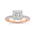 thumbnail image 1 of 2 Carat IGI Certified Princess Shape Lab Grown Diamond Engagement Ring | 14K Rose Gold | Lumina Halo Diamond Eternity Lab Diamond Ring | FG-VS1-VS2 Quality Friendly Diamonds, 1 of 5