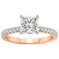 thumbnail image 1 of 2 Carat IGI Certified Princess Shape Lab Grown Diamond Engagement Ring | 14K Rose Gold | Venetia Half Eternity Lab Diamond Ring | FG-VS1-VS2 Quality Friendly Diamonds, 1 of 1