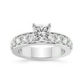 thumbnail image 1 of IGI Certified 2 Carat Princess Shape Lab Grown Diamond Engagement Ring | 14K White Gold | Adele Side Stone Lab Diamond Ring | FG-VS1-VS2 Quality Friendly Diamonds, 1 of 6