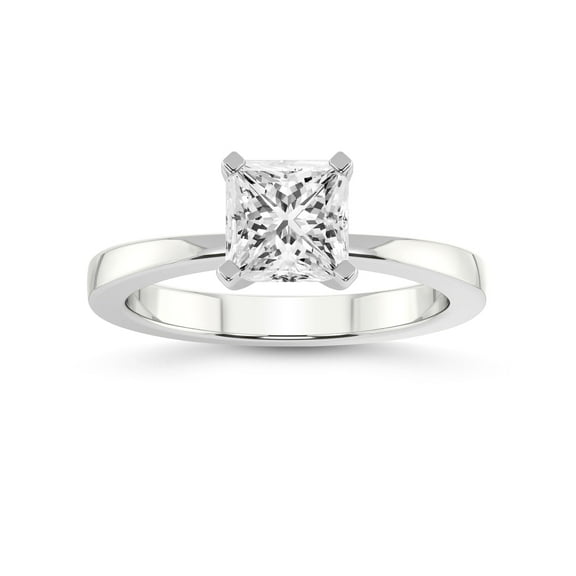 2 Carat IGI Certified Princess Shape Lab Grown Diamond Engagement Ring | 14K White Gold | Jannel Tapering Solitaire Lab Diamond Ring | FG-VS1-VS2 Quality Friendly Diamonds