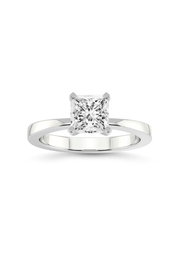 2 Carat IGI Certified Princess Shape Lab Grown Diamond Engagement Ring | 14K White Gold | Jannel Tapering Solitaire Lab Diamond Ring | FG-VS1-VS2 Quality Friendly Diamonds