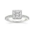 thumbnail image 1 of 2 Carat IGI Certified Princess Shape Lab Grown Diamond Engagement Ring | 14K White Gold | Lumina Halo Diamond Eternity Lab Diamond Ring | FG-VS1-VS2 Quality Friendly Diamonds, 1 of 5