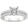 thumbnail image 1 of 2 Carat IGI Certified Princess Shape Lab Grown Diamond Engagement Ring | 14K White Gold | Tosca Secret Halo Double Band Lab Diamond Ring | FG-VS1-VS2 Quality Friendly Diamonds, 1 of 5