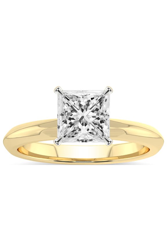 IGI Certified 2 Carat Princess Shape Lab Grown Diamond Engagement Ring | 14K White Gold | Alora Solitaire Diamond Ring | FG-VS1-VS2 Quality Friendly Diamonds
