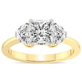 thumbnail image 1 of 2 Carat IGI Certified Princess Shape Lab Grown Diamond Engagement Ring | 14K Yellow Gold | Antonia Three Stone Half Moonset Diamond Ring | FG-VS1-VS2 Quality Friendly Diamonds, 1 of 5