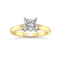 2 Carat IGI Certified Princess Shape Lab Grown Diamond Engagement Ring | 14K Yellow Gold | Arielle Solitaire Lab Diamond Ring | FG-VS1-VS2 Quality Friendly Diamonds