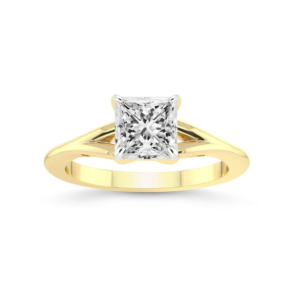 2 Carat IGI Certified Princess Shape Lab Grown Diamond Engagement Ring | 14K Yellow Gold | Cynthia Split Shank Lab Diamond Ring | FG-VS1-VS2 Quality Friendly Diamonds