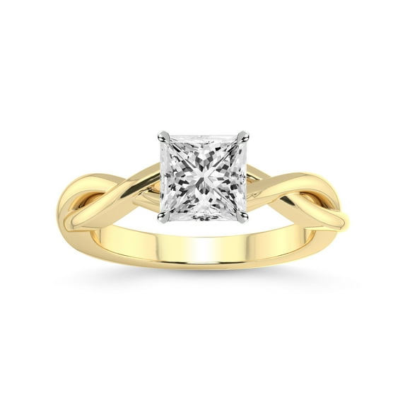 2 Carat IGI Certified Princess Shape Lab Grown Diamond Engagement Ring | 14K Yellow Gold | Evermore Solitaire Lab Diamond Ring | FG-VS1-VS2 Quality Friendly Diamonds