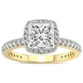 thumbnail image 1 of 2 Carat IGI Certified Princess Shape Lab Grown Diamond Engagement Ring | 14K Yellow Gold |Klarissa Halo Diamond Eternity Lab Diamond Ring | FG-VS1-VS2 Quality Friendly Diamonds, 1 of 5