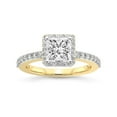 thumbnail image 1 of 2 Carat IGI Certified Princess Shape Lab Grown Diamond Engagement Ring | 14K Yellow Gold | Lumina Halo Diamond Eternity Lab Diamond Ring | FG-VS1-VS2 Quality Friendly Diamonds, 1 of 5