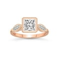 thumbnail image 1 of 2 Carat | IGI Certified Princess Shape Lab Grown Diamond Engagement Ring For Women 14K Rose Gold | Lab Created Everly Vintage Bezel Diamond Engagement Ring | FG-VS1-VS2 Quality, 1 of 1