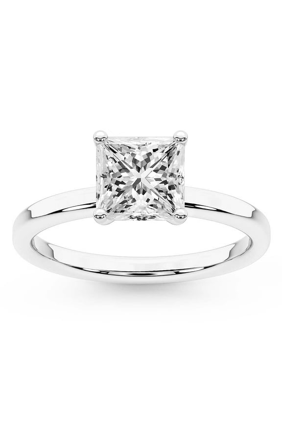 IGI Certified 2 Carat Princess Shape Lab Grown Diamond Engagement Ring | 14K White Gold | Solitaire Diamond Ring | FG-VS1-VS2 Quality Friendly Diamonds