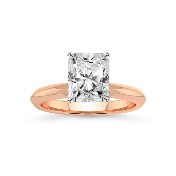 IGI Certified 2 Carat Radiant Shape Lab Grown Diamond Engagement Ring | 14K Rose Gold | Alora Solitaire Diamond Ring | FG-VS1-VS2 Quality Friendly Diamonds
