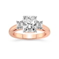thumbnail image 1 of IGI Certified 2 Carat Radiant Shape Lab Grown Diamond Engagement Ring | 14K Rose Gold |Denise Three stone Side Emerald Lab Diamond Ring | FG-VS1-VS2 Quality Friendly Diamonds, 1 of 5