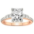 thumbnail image 1 of IGI Certified 2 Carat Radiant Shape Lab Grown Diamond Engagement Ring | 14K Rose Gold |Geneva Side Stone Diamond Ring | FG-VS Quality Friendly Diamonds, 1 of 6