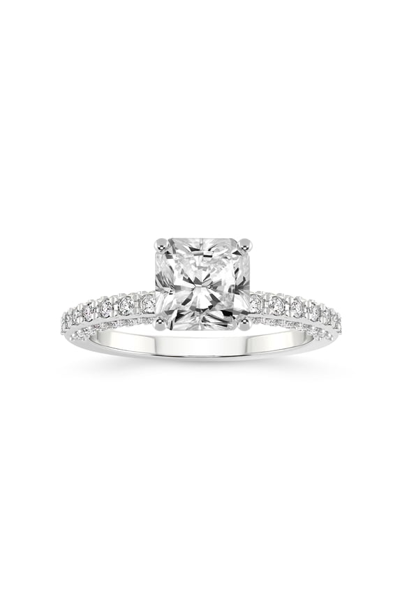 2 Carat IGI Certified Radiant Shape Lab Grown Diamond Engagement Ring | 14K White Gold | Atria Secret Double Halo Lab Diamond Ring | FG-VS1-VS2 Quality Friendly Diamonds