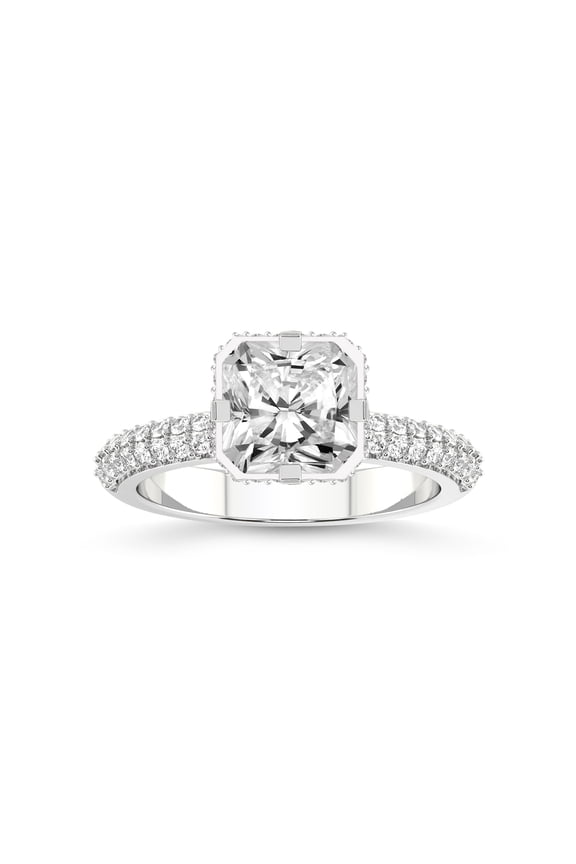 2 Carat IGI Certified Radiant Shape Lab Grown Diamond Engagement Ring | 14K White Gold | Eloa Secret Halo Lab Diamond Ring | FG-VS1-VS2 Quality Friendly Diamonds
