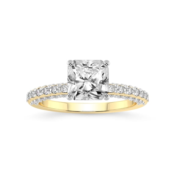 2 Carat IGI Certified Radiant Shape Lab Grown Diamond Engagement Ring | 14K Yellow Gold | Atria Secret Double Halo Lab Diamond Ring | FG-VS1-VS2 Quality Friendly Diamonds