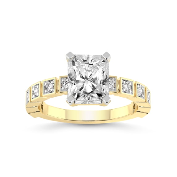 2 Carat IGI Certified Radiant Shape Lab Grown Diamond Engagement Ring | 14K Yellow Gold | Cheryl Side Stone Lab Diamond Ring | FG-VS1-VS2 Quality Friendly Diamonds