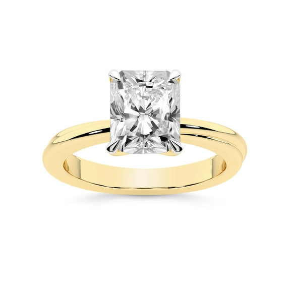2 Carat IGI Certified Radiant Shape Lab Grown Diamond Engagement Ring | 14K Yellow Gold | Juniper Crossover Solitaire Diamond Ring | FG-VS1-VS2 Quality Friendly Diamonds