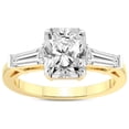 thumbnail image 1 of 2 Carat IGI Certified Radiant Shape Lab Grown Diamond Engagement Ring | 14K Yellow Gold | Madison Three Stone Side Baguette Diamond Lab Diamond Ring | FG-VS1-VS2 Quality Friendly Diamonds, 1 of 3