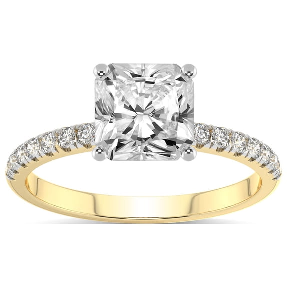 2 Carat IGI Certified Radiant Shape Lab Grown Diamond Engagement Ring | 14K Yellow Gold | Olivia Secret Halo Lab Diamond Ring | FG-VS1-VS2 Quality Friendly Diamonds